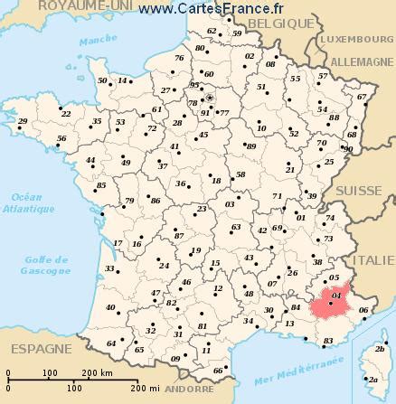 ALPES-DE-HAUTE-PROVENCE : map, cities and data of the departement of Alpes-de-Haute-Provence 04