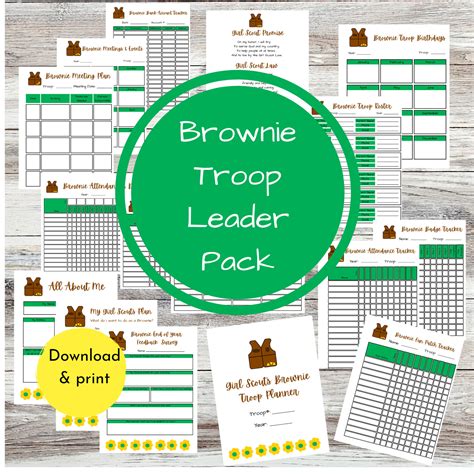 Printable Brownie Girl Scout Troop Leader Planning and Organizing Kit, Girl Scouts Leader ...