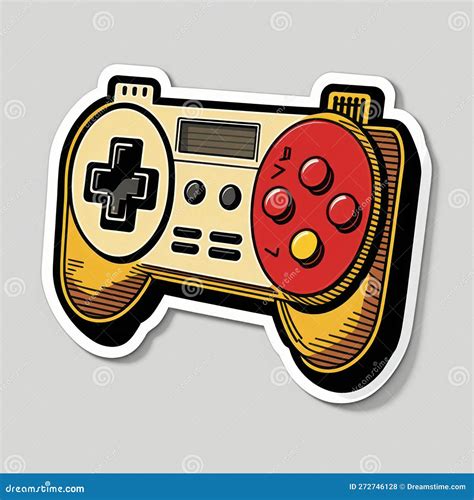 Sticker of Gaming Controller. Beautiful Colorful Illustration. Style ...