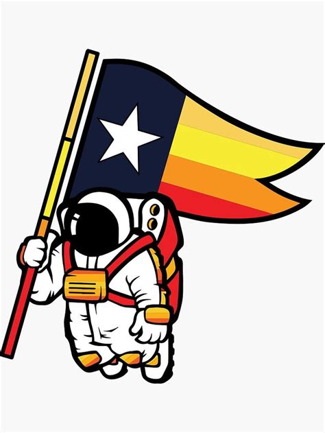 "Houston Champ Texas Flag Astronaut Space City" Sticker for Sale by A O ...