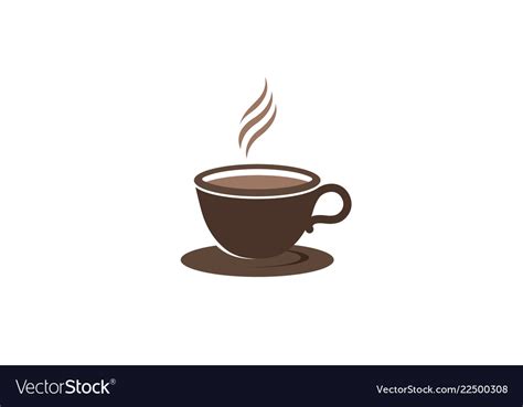 Creative brown coffee cup mug logo Royalty Free Vector Image