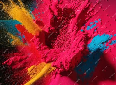 Premium AI Image | Colorful abstract holi powder background on dark background