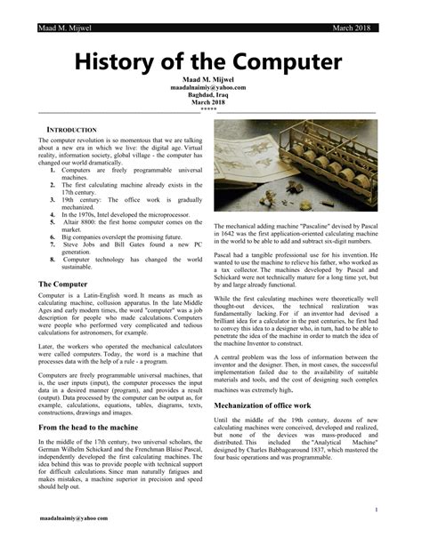 (PDF) History of the Computer