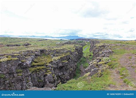 Rift between the Eurasian and the North American Tectonic Plate in Iceland Almannagj Stock Image ...