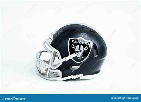 Closeup of a Las Vegas Raiders NFL Team Helmet on White Background ...