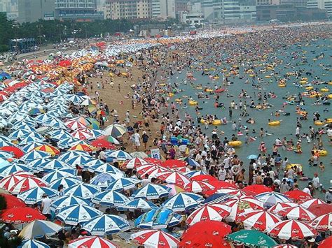 Crowded China Beaches