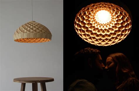 Woven Bamboo Veneer Pendant Lighting by Edward Linacre