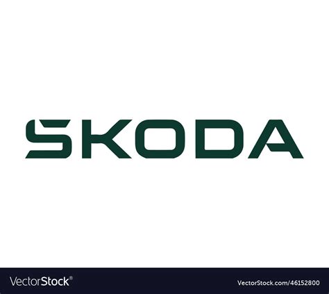 Skoda brand logo symbol name green design Vector Image