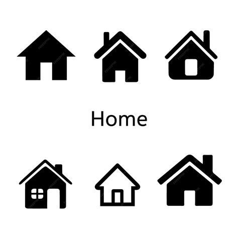 Premium Vector | A set of black and white home icons with the word home ...