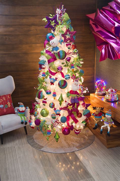 Decoración para pino navideño, Familia Glim | Christmas tree goals, Merry bright christmas, Pink ...