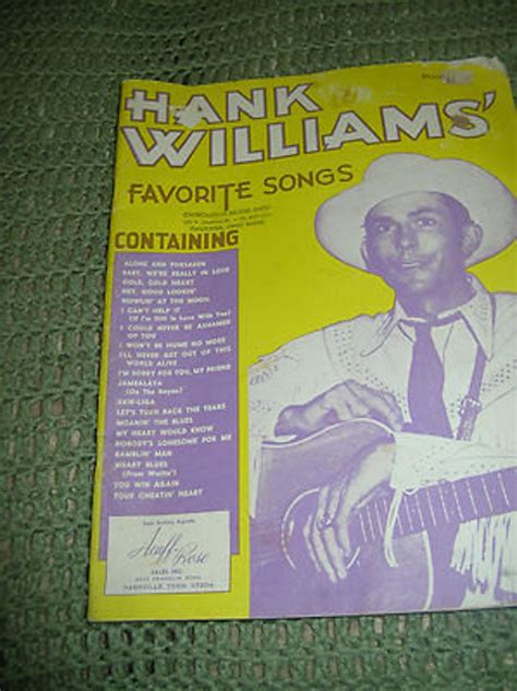 Vintage Hank Williams Sr Favorite Songs Songbook | Etsy