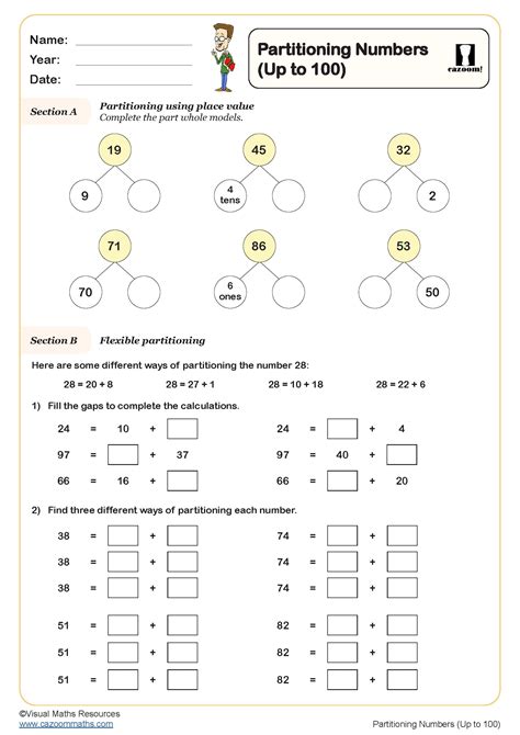 Partitioning Numbers to 100 Worksheet | Fun and Engaging Year 2 PDF ...