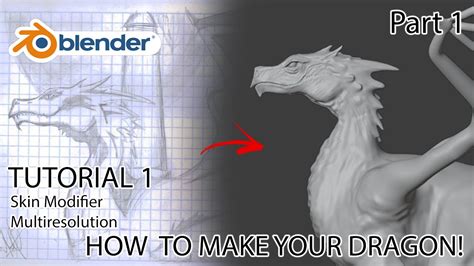 How to make your Dragon - Blender Beginner Tutorial - Part 1 (Skin Modifier/Multires/Rigging ...