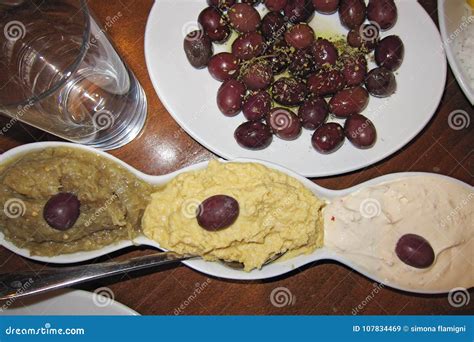 Greek Starters in a Restaurant in Brighton Stock Image - Image of mediterranean, houmous: 107834469