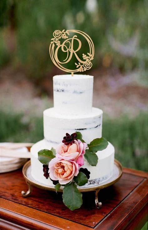 Wedding Monogram Cake Topper Initials Custom Cake Toppers - Etsy