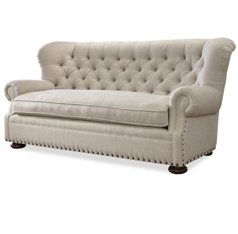 Maxwell Linen Upholstered Tufted Sofa with Nailheads | Universal ...