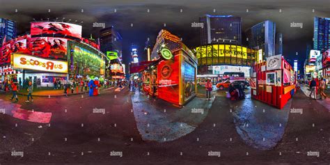 360° view of Times square at night New York USA - Alamy