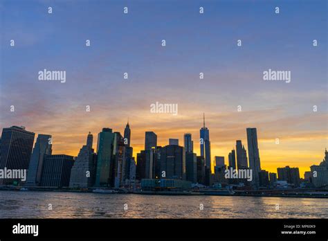 New York skyline at Sunset Stock Photo - Alamy