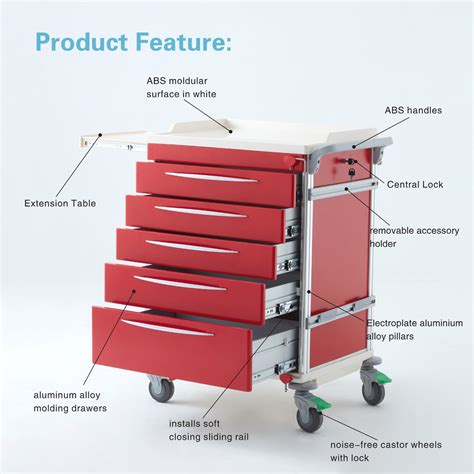 Supply Portable Medical Cart Emergency Trolley Equipment Wholesale ...