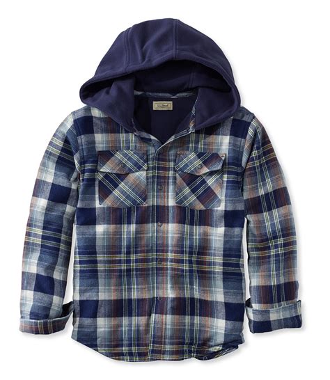 Kids' Fleece-Lined Flannel Shirt, Hooded Plaid in 2020 | Fleece lined ...