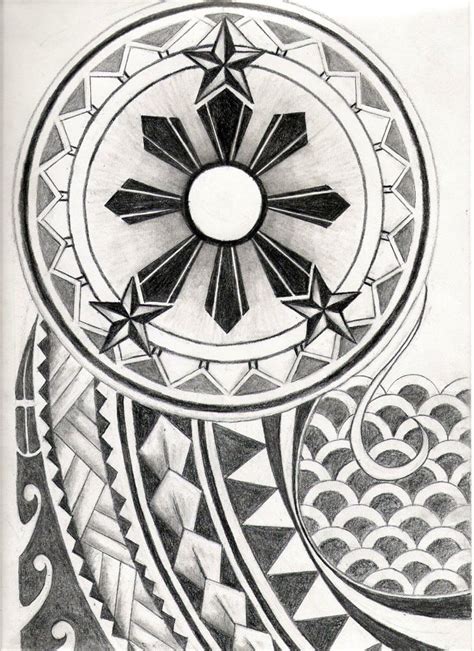 Baru Filipino Tribal Shield Tattoo Design