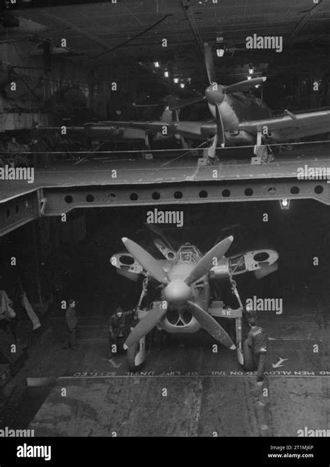 The Aircraft Carrier HMS Furious at Sea. April 1944, on Board HMS ...