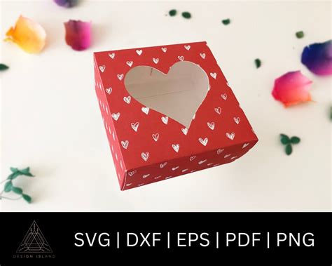 Heart Gift Box SVG Heart Box SVG Gift Box SVG Gift Box for Christmas Valentine Box Svg Box With ...