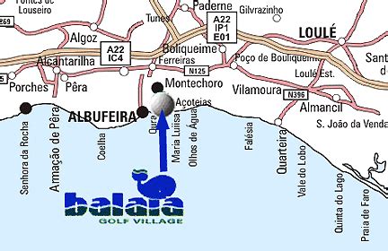 Algarve Golf Transfer - Balaia Village Golf Course map