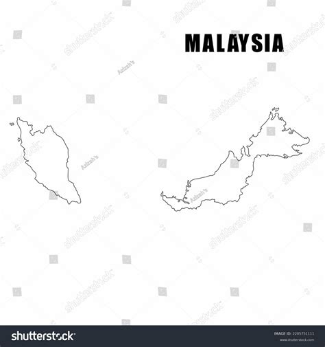 Vector Illustration Outline Map Malaysia Highdetail Stock Vector (Royalty Free) 2205751111 ...