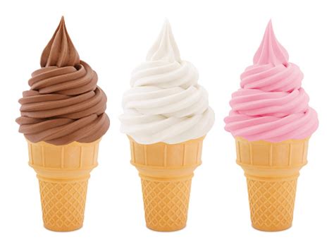 Soft Serve Ice Cream Cones Stock Photo - Download Image Now - iStock