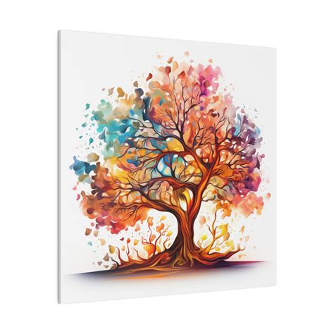 Canvas Wall Art Abstract Colorful Tree Stretched Matte Canvas - Etsy