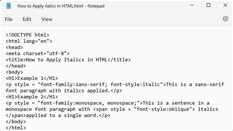 How to Apply Italics in HTML - Instructions - TeachUcomp, Inc.