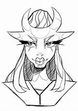 Alien Girl bust Coloring Page By Lumithealien On DeviantArt sketch template