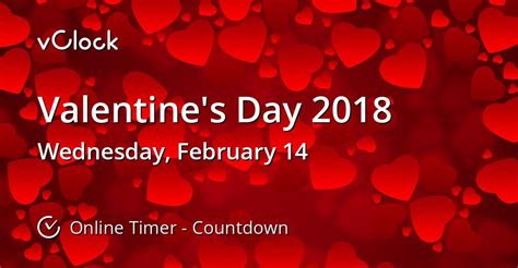 When is Valentine's Day 2018 - Countdown Timer Online - vClock