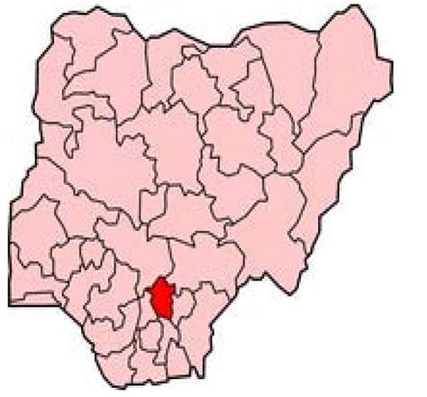 Map of Nigeria showing Enugu State (in red).... | Download Scientific ...