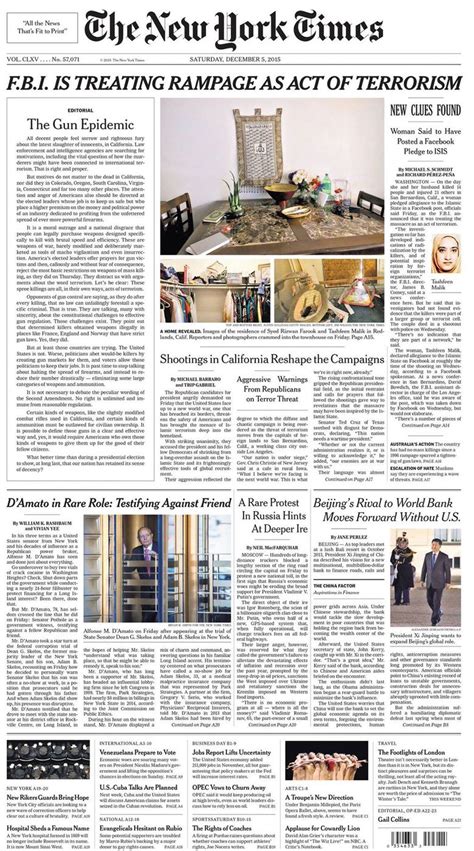 New York Times puts gun-control editorial on front page | The Seattle Times