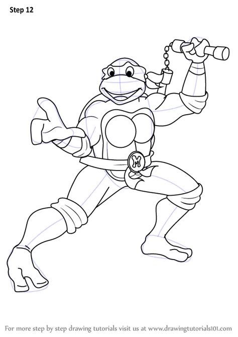 How to Draw Michelangelo from Teenage Mutant Ninja Turtles (Teenage Mutant Ninja Turtles) Step ...