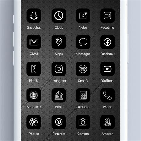 Black and White 300 Aesthetic Custom App Icons Pack Iphone - Etsy | App ...