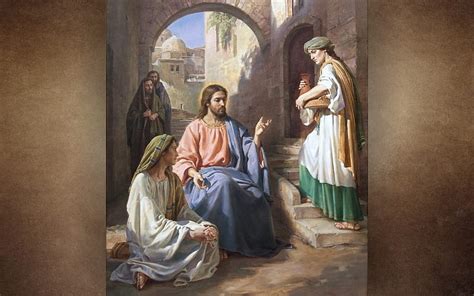 1920x1200px, 1080P free download | Jesus by Martha and Mary, Bethany, Mary, Martha, Jesus ...