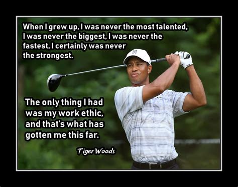 Tiger Woods Inspirational Golf Quote Wall Art Poster, Daughter Best Friend Birthday Gift For Son ...