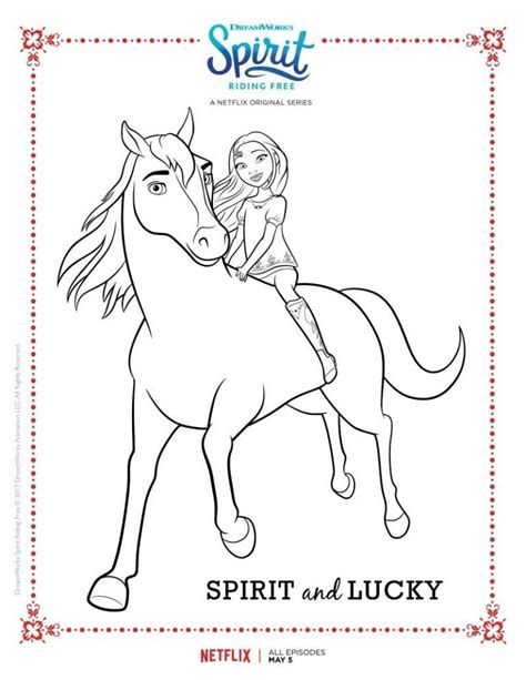 Spirit Riding Free Spirit And Lucky Coloring Page | Books And à Coloriage Spirit | Coloriage ...