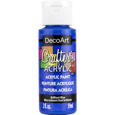 DecoArt Crafter's Acrylic Paint, 2 oz., Brilliant Blue - Walmart.com ...