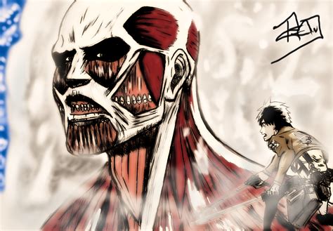 Colossal Titan vs Eren by gaared on DeviantArt