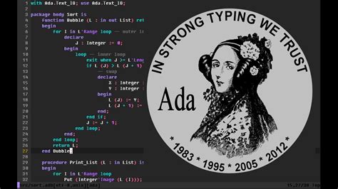 Ada Programming - Implementing a Bubble Sort with Arrays and Procedures - YouTube