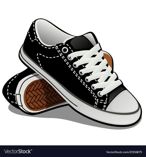 A pair of sneakers with white laces isolated Vector Image