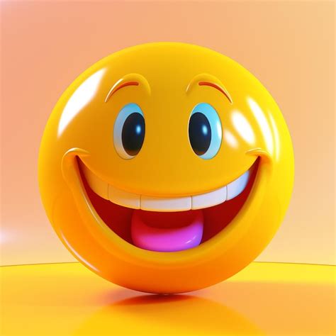 Premium Photo | 3d illustration of smiley emoji