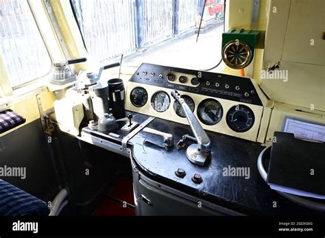 The drivers cab of a class 33 locomotive Stock Photo - Alamy