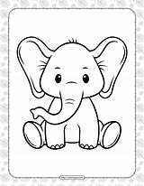 Cute Baby Elephant Coloring Pages sketch template