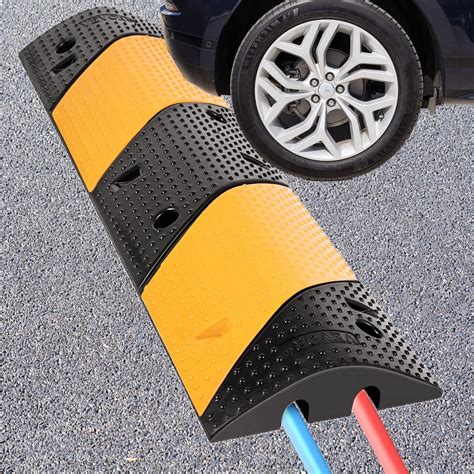 Buy Nisorpa 40" Rubber Speed Bump 2-Channel Heavy Duty Cable Protector ...