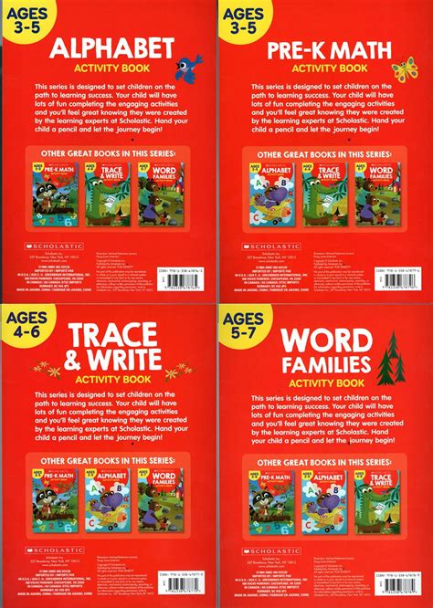 Scholastic - Educational Workbooks - Set of 4 Book